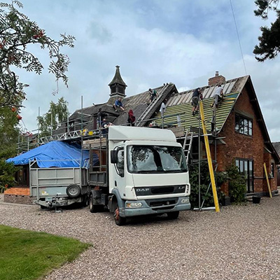 New roof with skylights