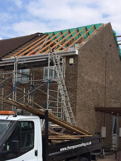 Reroof on a semi-detached hose