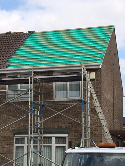 Reroof on a semi-detached hose